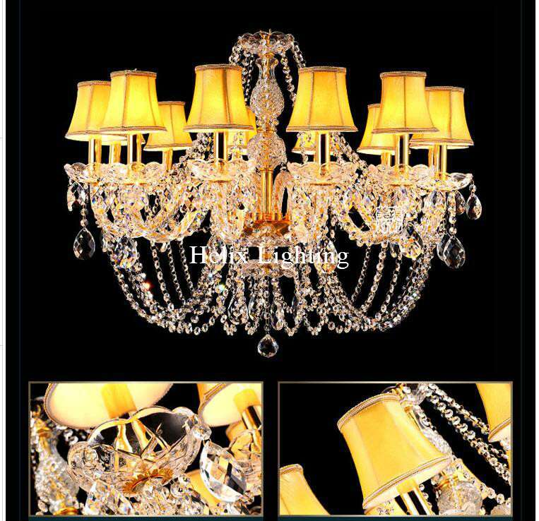 golden clear k9 crystal chandelier lustre chandelier lustres de cristal chandelier lighting led ac guaranteed