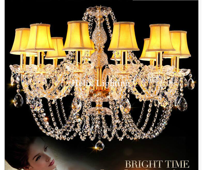 golden clear k9 crystal chandelier lustre chandelier lustres de cristal chandelier lighting led ac guaranteed