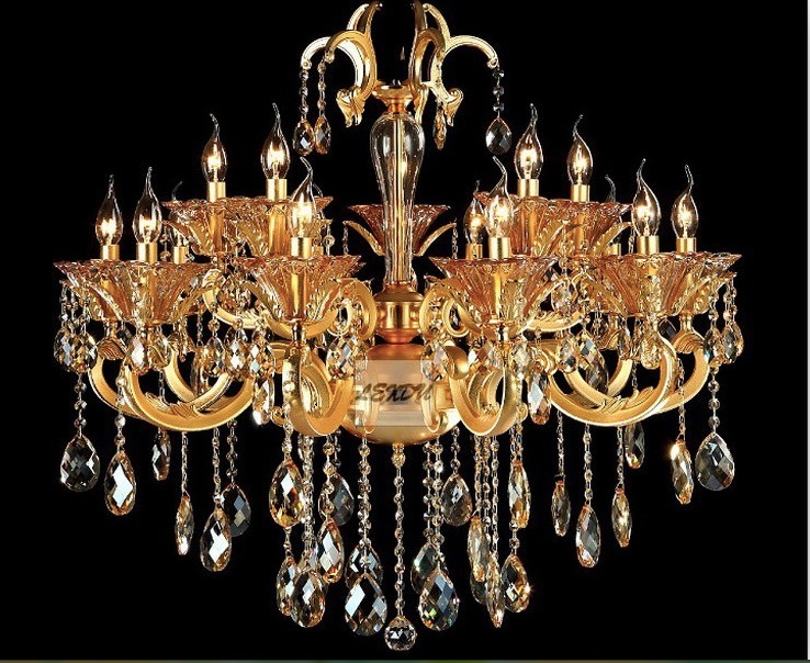 golden european-style luxury crystal chandelier lamp zinc alloy chandeliers for home el decoration chandelier