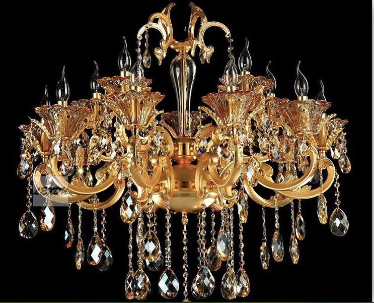 golden european-style luxury crystal chandelier lamp zinc alloy chandeliers for home el decoration chandelier