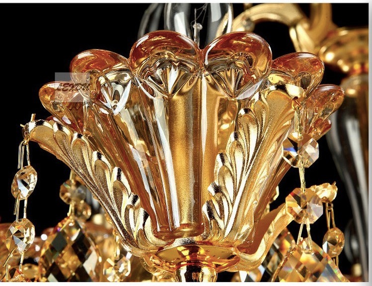 golden european-style luxury crystal chandelier lamp zinc alloy chandeliers for home el decoration chandelier