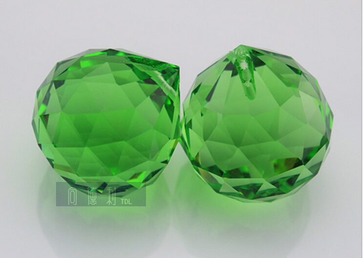 k9 20pcs 30mm chandelier crystal ball prism suncatcher feng shui pendant green color