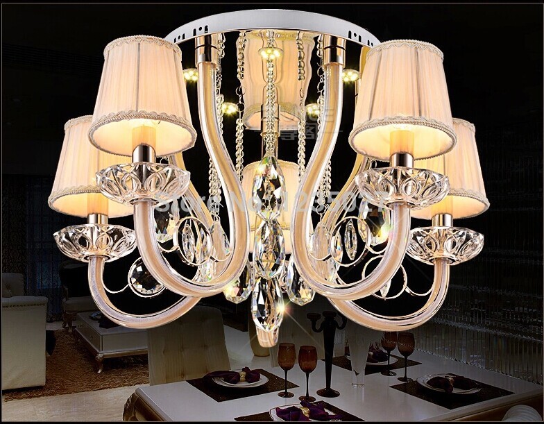 l luxury k9 crystal lamp led light ceiling lamps living room and bedroom circle lamps remote control