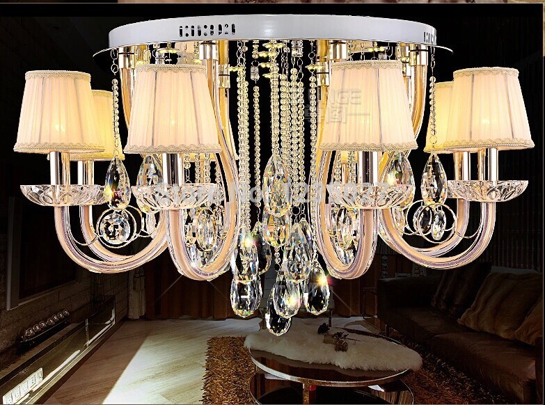 l luxury k9 crystal lamp led light ceiling lamps living room and bedroom circle lamps remote control