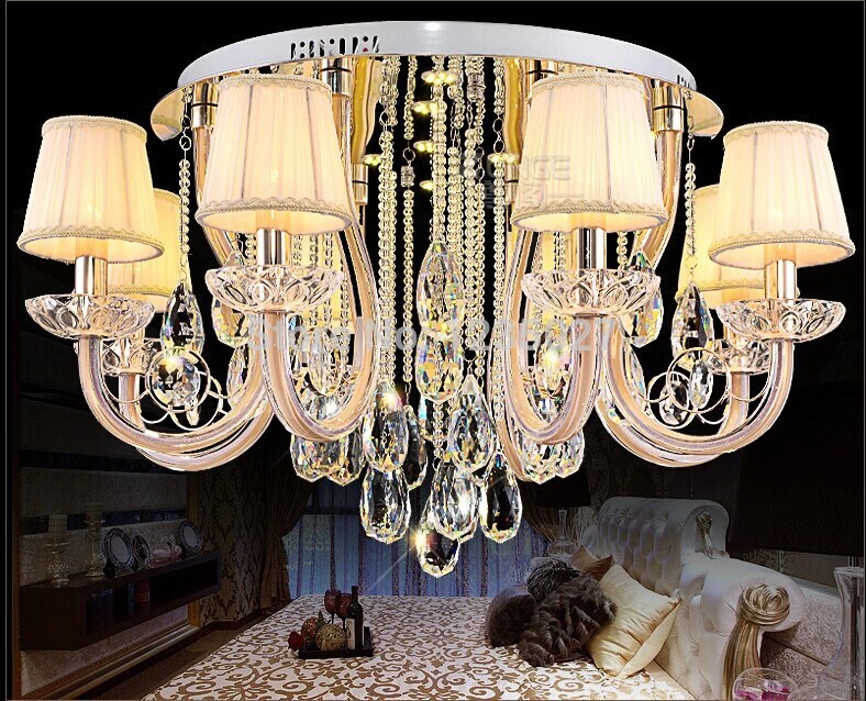 l luxury k9 crystal lamp led light ceiling lamps living room and bedroom circle lamps remote control