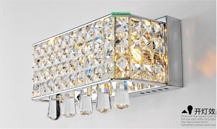 l290mm w190mm led crystal wall lamp wall sconce bedside living room wall light with k9 crystal guaranteed + !