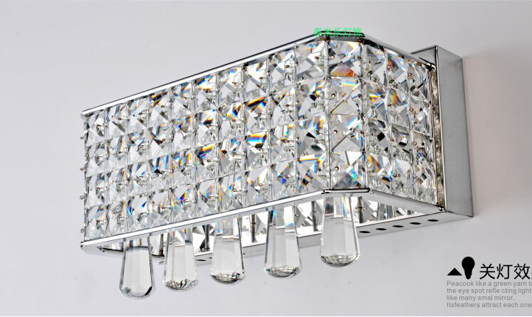 l290mm w190mm led crystal wall lamp wall sconce bedside living room wall light with k9 crystal guaranteed + !