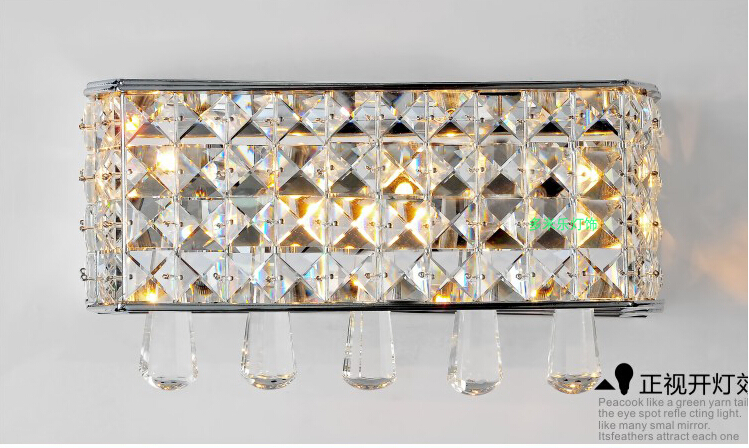 l290mm w190mm led crystal wall lamp wall sconce bedside living room wall light with k9 crystal guaranteed + !