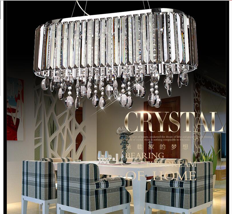 l600mm w250mm luxury north european top k9 smokey crystal chandelier light el hall living room dining room ac 110-240v