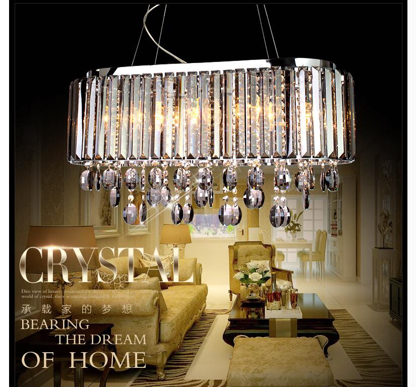 l600mm w250mm luxury north european top k9 smokey crystal chandelier light el hall living room dining room ac 110-240v