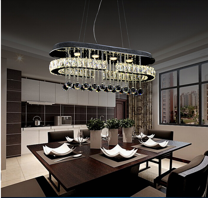 l700mm w260mm modern led luxury stainless steel crystal pendant light ce lamp creative lighting ac guaranteed