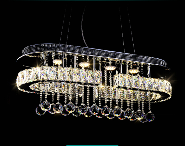 l700mm w260mm modern led luxury stainless steel crystal pendant light ce lamp creative lighting ac guaranteed