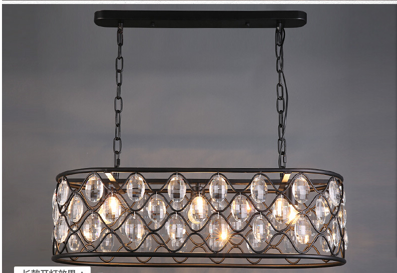 l780mm w33mm led k9 transparent kitchen pendant light coffee shop bar light lustres crystal pendant lamp lighting