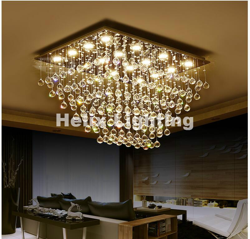 l80cm led modern crystal ceiling light for living room luminarias para sala plafon led crystal ac ceiling lighting