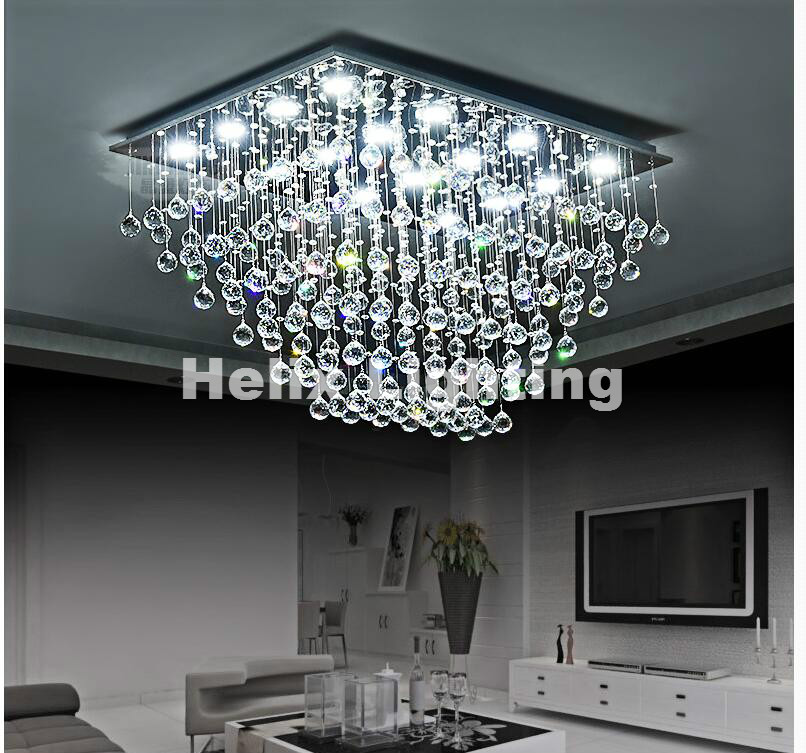 l80cm led modern crystal ceiling light for living room luminarias para sala plafon led crystal ac ceiling lighting