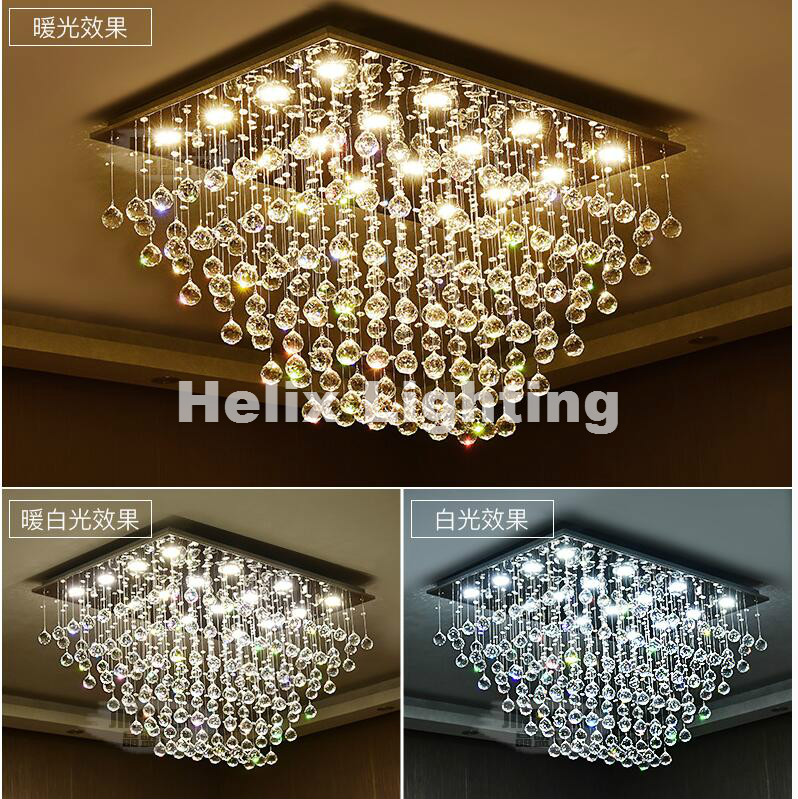 l80cm led modern crystal ceiling light for living room luminarias para sala plafon led crystal ac ceiling lighting