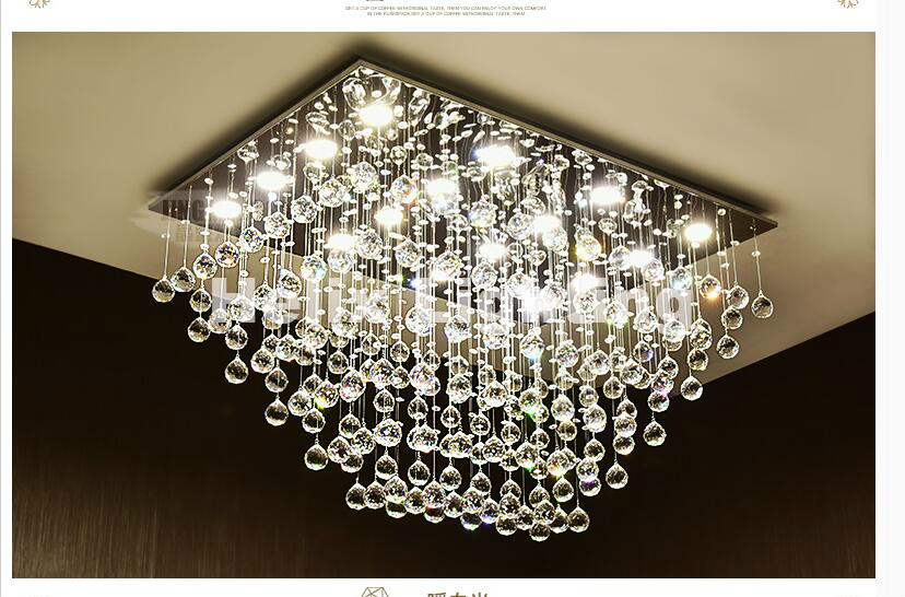 l80cm led modern crystal ceiling light for living room luminarias para sala plafon led crystal ac ceiling lighting