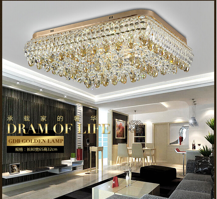 l80cm w65cm led crystal ceiling lamp k9 modern crystal lamp luxury crystal ceiling lamp e14 ac guaranteed