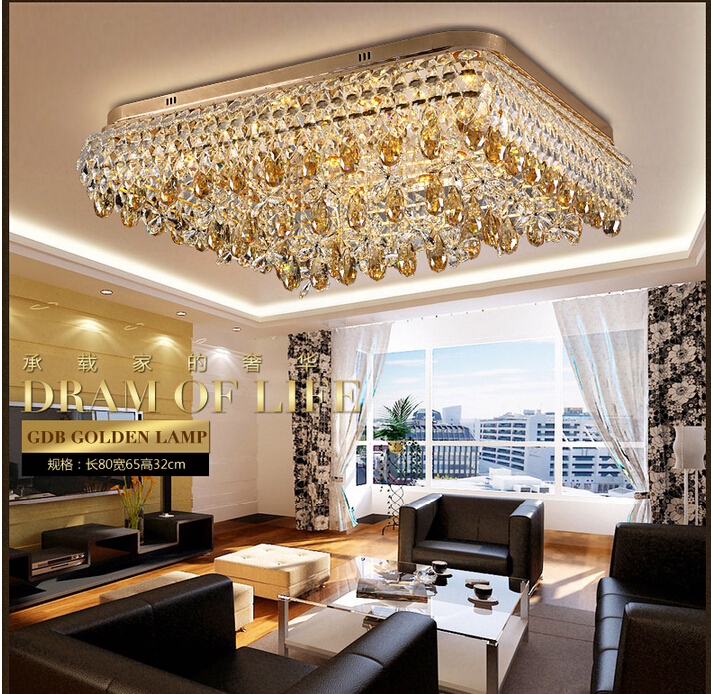 l80cm w65cm led crystal ceiling lamp k9 modern crystal lamp luxury crystal ceiling lamp e14 ac guaranteed