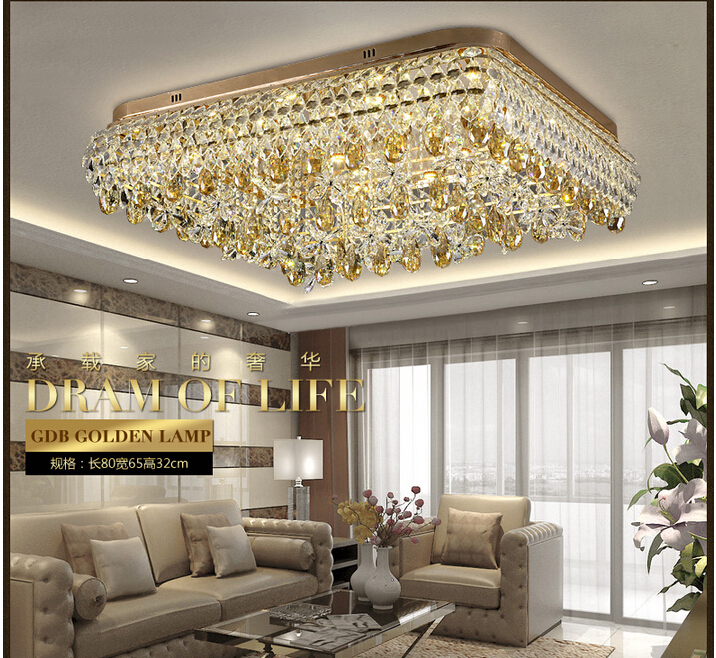 l80cm w65cm led crystal ceiling lamp k9 modern crystal lamp luxury crystal ceiling lamp e14 ac guaranteed