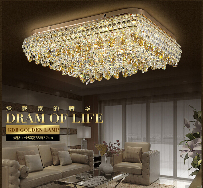 l80cm w65cm led crystal ceiling lamp k9 modern crystal lamp luxury crystal ceiling lamp e14 ac guaranteed