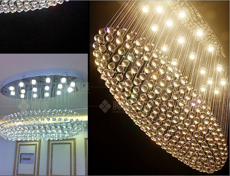 l900mm w400mm modern k9 crystal ball style pendant lamp crystal chandelier led clear crystal pendant lamps ac guaranteed