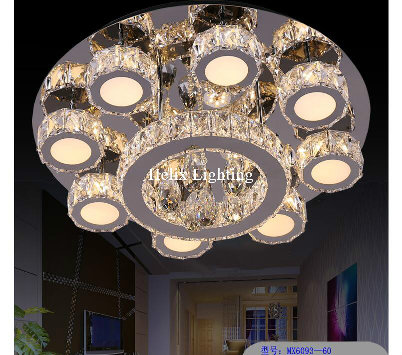 led crystal ceiling light fixture ac ring k9 crystal flush mounted lighting clear crystal led lighting