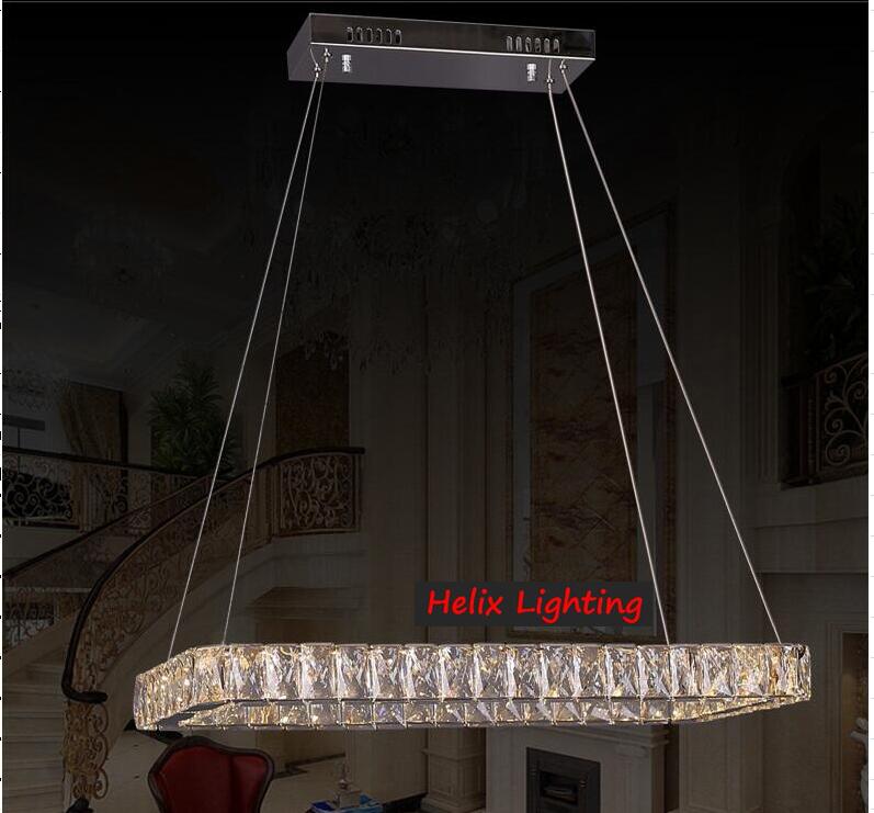 led crystal pendant lights 28w cord pendant lighting fixture modern style cool white 90~260v ac l62cm w23cm