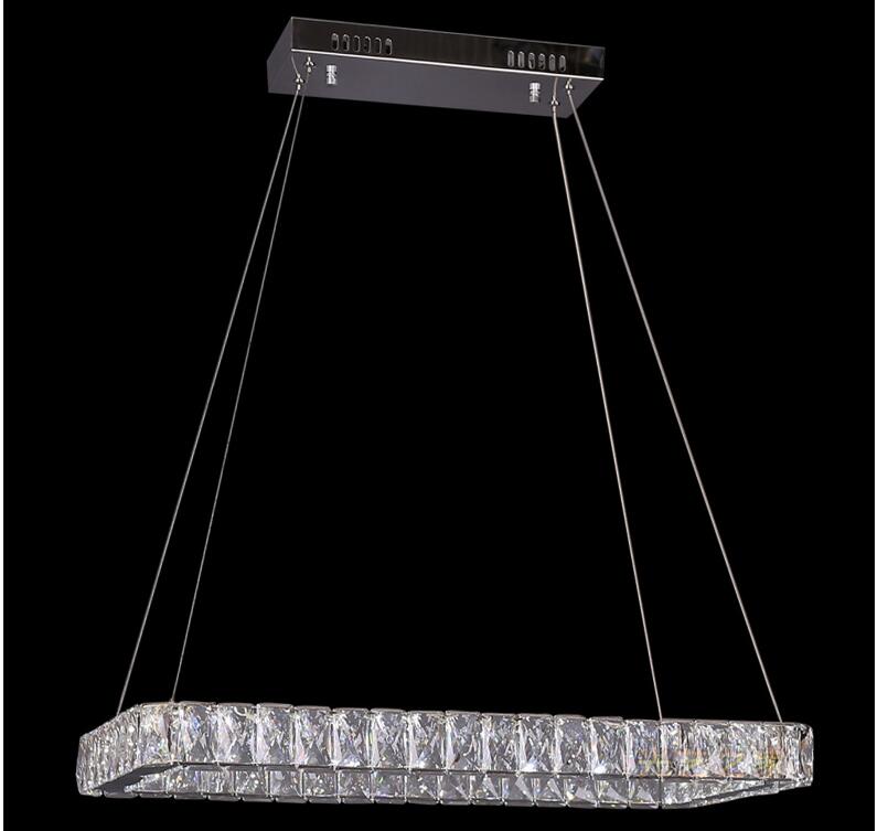 led crystal pendant lights 28w cord pendant lighting fixture modern style cool white 90~260v ac l62cm w23cm