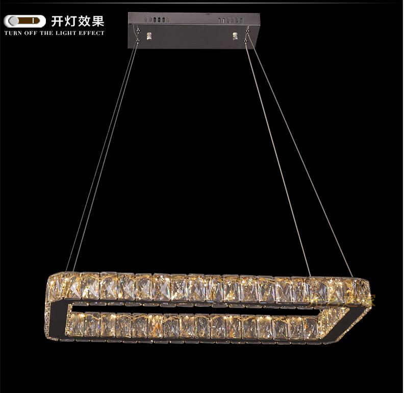 led crystal pendant lights 28w cord pendant lighting fixture modern style cool white 90~260v ac l62cm w23cm