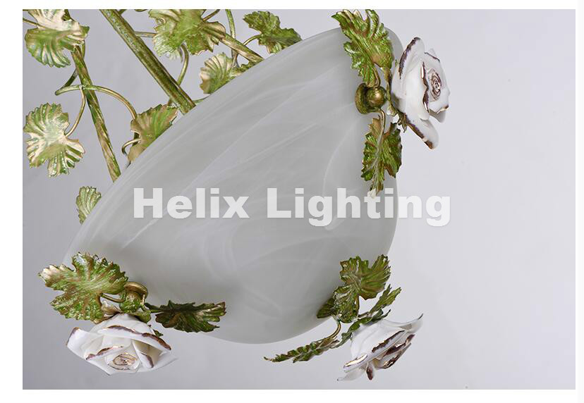 led floral pedant lights rose flowers color lampshade chandeliers led e14 lustres de cristal pendant lamp bedroom