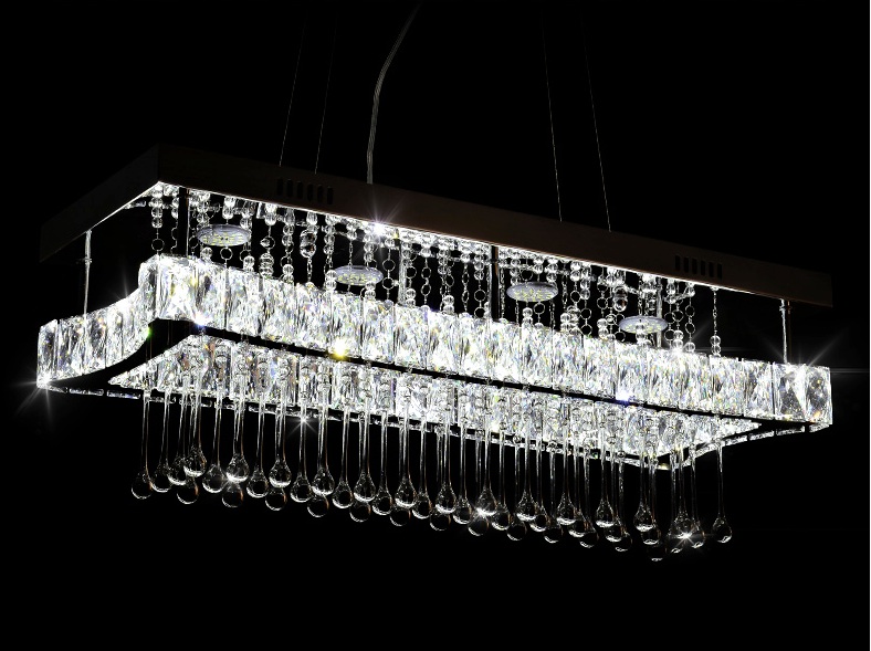 led k9 crystal lamp creative restaurant cord pendant contemporary l700w260h600mm pendant 110-240v ac