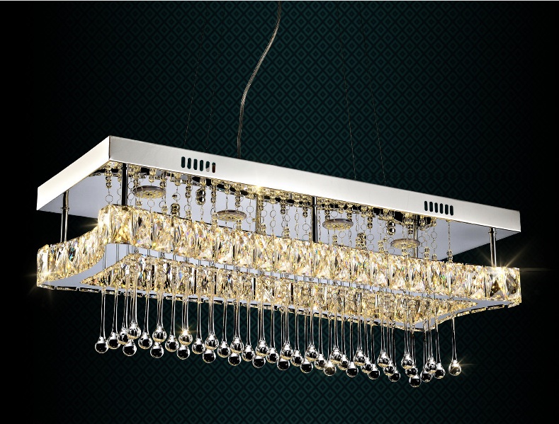 led k9 crystal lamp creative restaurant cord pendant contemporary l700w260h600mm pendant 110-240v ac