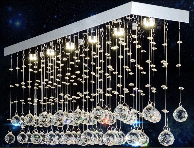 led pendant light living room hall crystal pendant lamp rectangle entrance lights 600*200mm 12w guaranteed