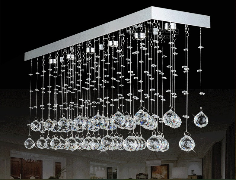 led pendant light living room hall crystal pendant lamp rectangle entrance lights 600*200mm 12w guaranteed