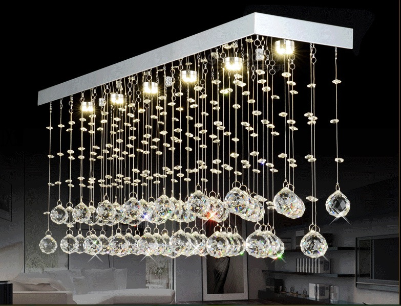 led pendant light living room hall crystal pendant lamp rectangle entrance lights 600*200mm 12w guaranteed