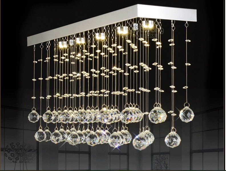 led pendant light living room hall crystal pendant lamp rectangle entrance lights 600*200mm 12w guaranteed