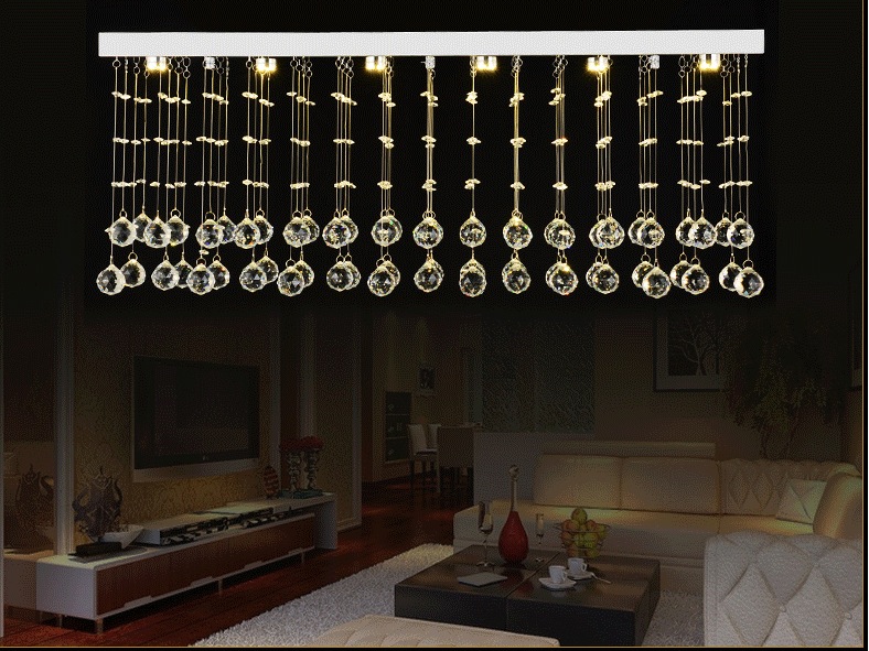 led pendant light living room hall crystal pendant lamp rectangle entrance lights 600*200mm 12w guaranteed