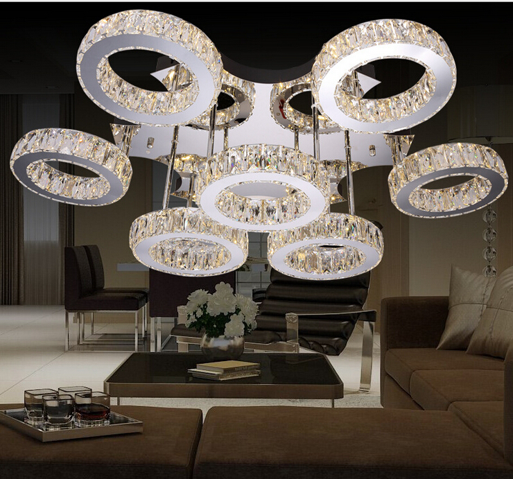 led stainless steel crystal design modern clear crystal led ceiling light led ceiling lamps ac guaranteed