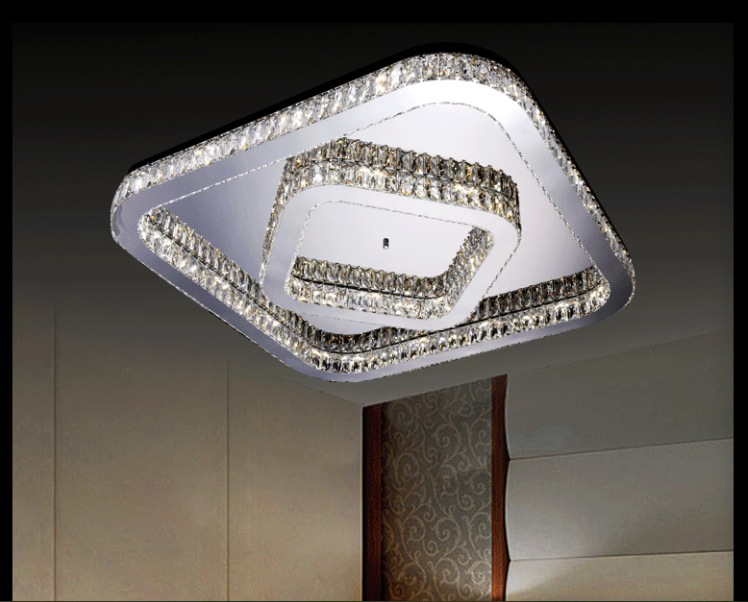 luxury led modern crystal ceiling lamp for living room diameter square crystal lighting fixture guaranteed