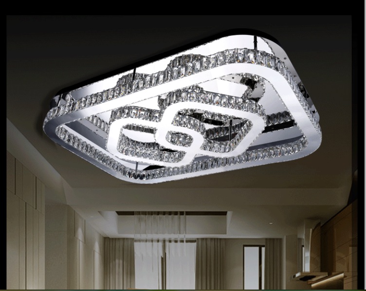 luxury led modern crystal ceiling lamp for living room diameter square crystal lighting fixture guaranteed