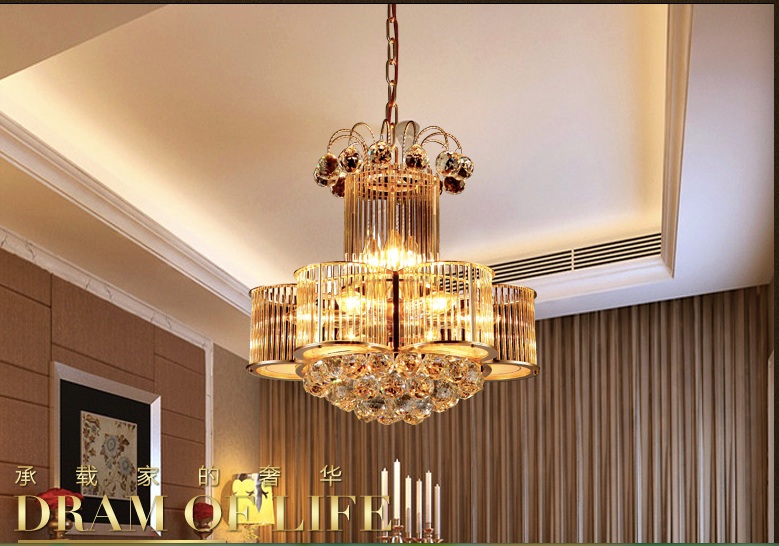 luxury modern k9 crystal chandelier for living room restaurant store ac 110-240v with bulbs d500mm