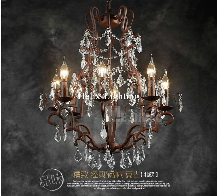 luxury vintage crystal chandelier loft e14 led pendant lamp suspension luminaire for dining room home decorations