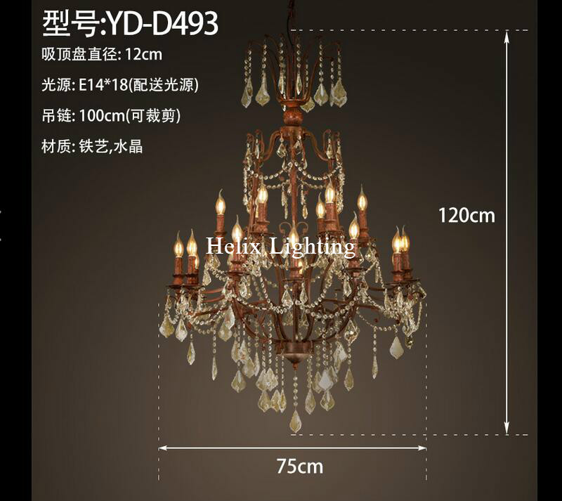 luxury vintage crystal chandelier loft e14 led pendant lamp suspension luminaire for dining room home decorations