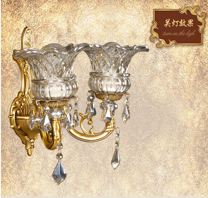 luxury wall sconce lighting european-style wall lights brass color wall lamp crystal lamp wall lamp