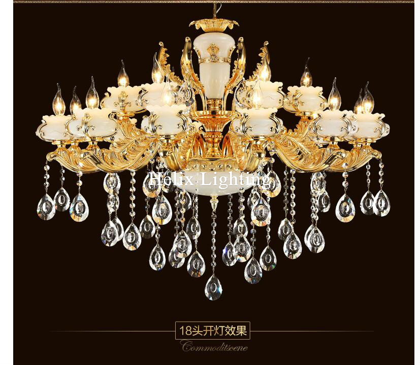 luxury zinc alloy simulated jade led crystal chandeliers lighting fixtures for home lighting ac guaranteed