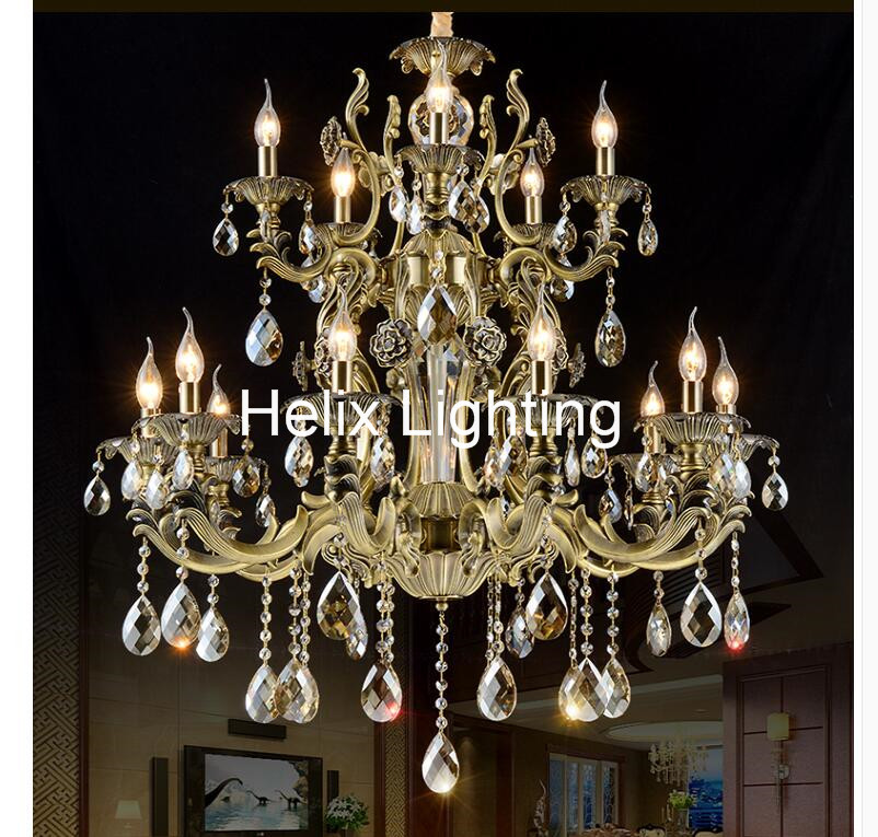 modern brass chandelier bronze finish crystal chandelier lamp crystal lustre light fixture villa cristal lighting