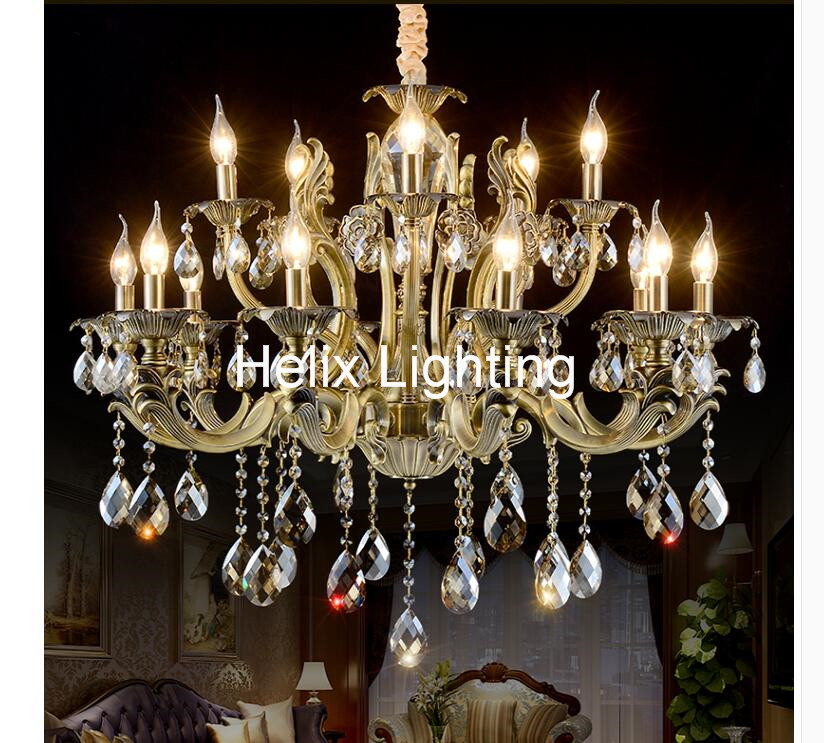 modern brass chandelier bronze finish crystal chandelier lamp crystal lustre light fixture villa cristal lighting