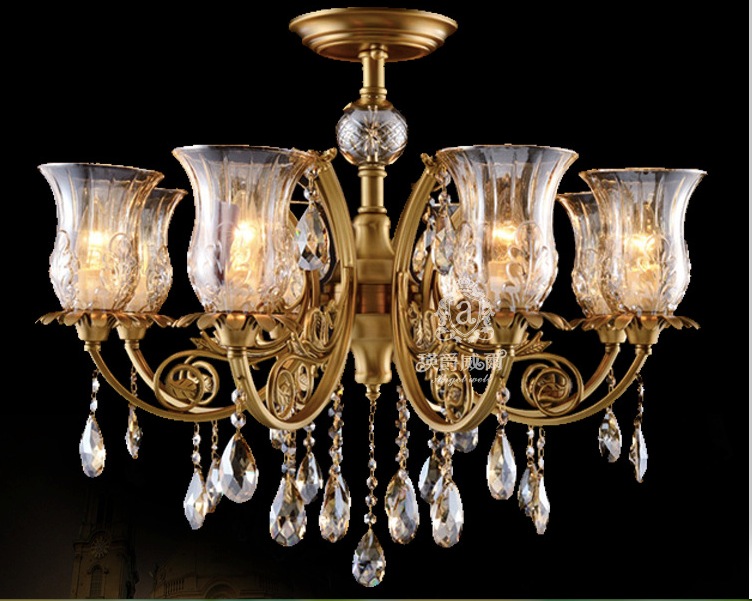 modern brass crystal chandelier light fixture crystal lustre hanging lamp with top class k9 crystal lighting