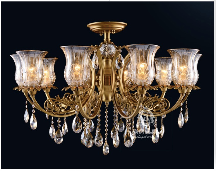 modern brass crystal chandelier light fixture crystal lustre hanging lamp with top class k9 crystal lighting